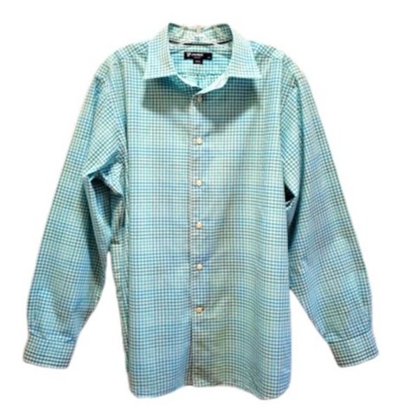 Cremieux Lightweight Cotton Long Sleeve Button-Down Gingham Plaid Shirt Size L - Picture 1 of 9